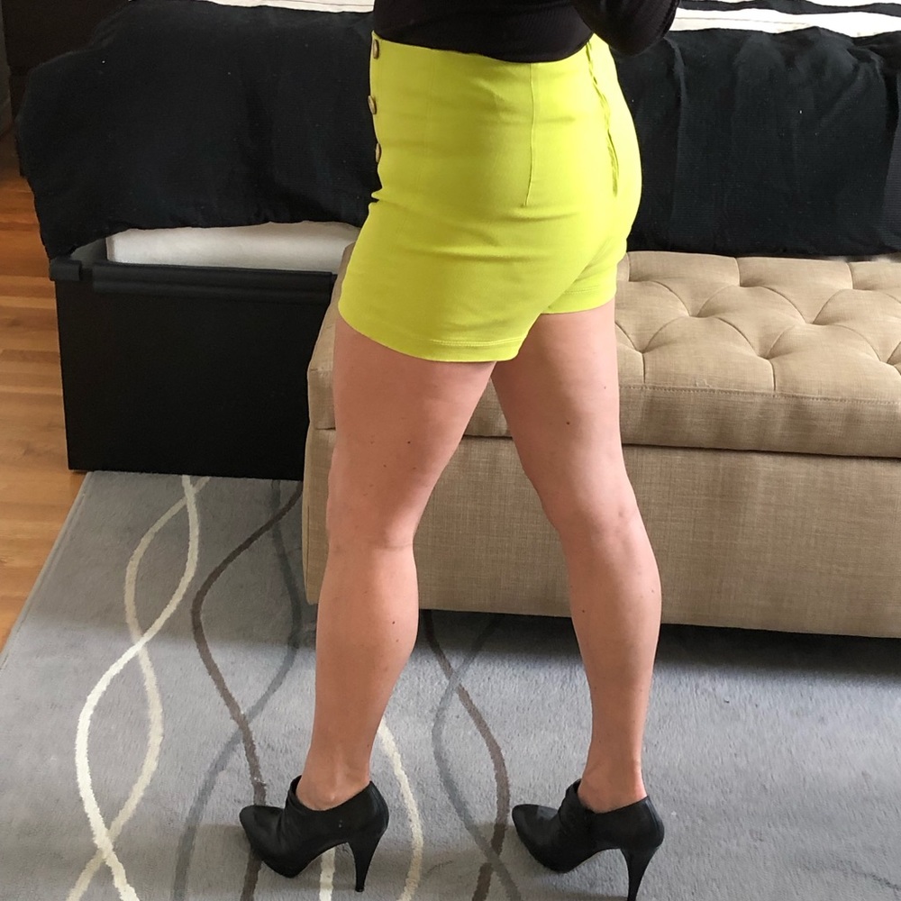 Neon green sailor style shorts Size S